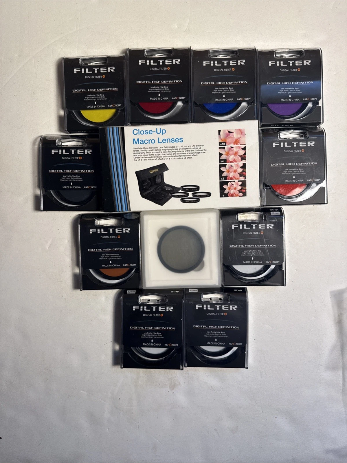 K&F Concept 52MM Star Lens Filter Color Bundle New NIB Vivitar Macro Lenses