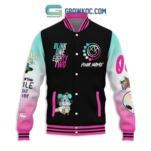 B182 Blink One Eighty Two Personalized Baseball Jacket