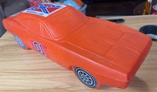 Dukes of Hazzard General Lee blowmold coin bank refurbished new decals coin slot