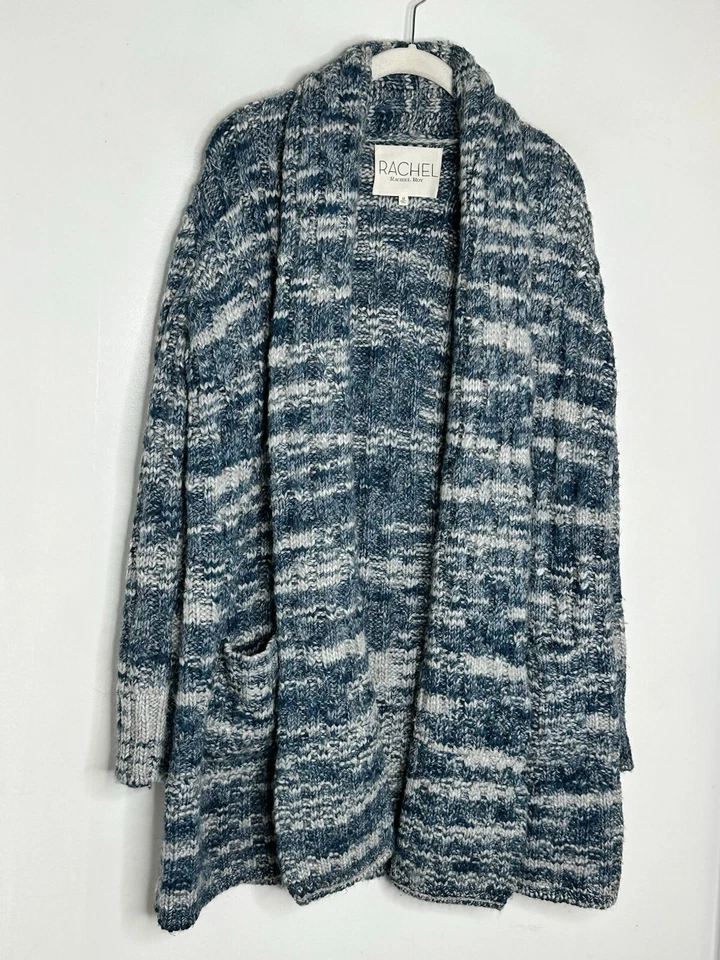 Cárdigan Rachel Rachel Roy Mujer Frente Abierto Grueso Lana Azul Multicolor Talla M Foto 2 de 4
