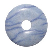 Blauquarz 35 Mm Ø Donut AnhäNger Rund SchöNe Blaue Maserung