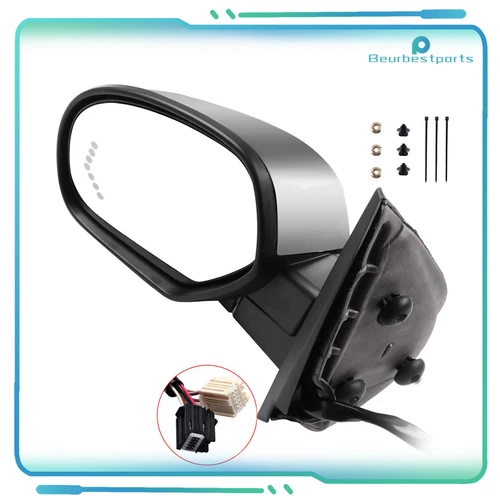 Left Power Memory Heated Chrome Signals Driver Side Mirror For GM Pickup