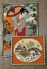 Vintage Needlepoint with Asian Theme - Geisha