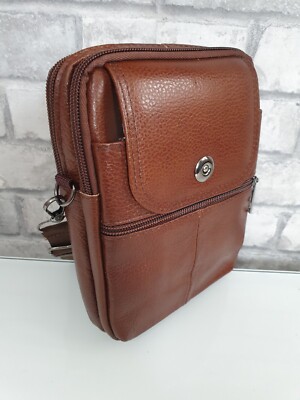 Umhängetasche Herren STILORD 'River' Umhängetasche Schultertasche Leder Messenger Bag Klein Herrentasche DIN A5 Ledertasche Vintage Crossbody Tasche Echtleder, Farbe:dunkel - Braun Arbeitstasche Herren