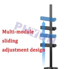 Vertical Aluminum PC Computer Graphics Video Card Stand Bracket Pole Fit 2X GPUs