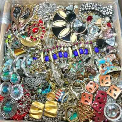 3 Pound 3 Lbs Unsorted Huge Lot Jewelry VTG Now Junk and Good Tangled UNSORTED
