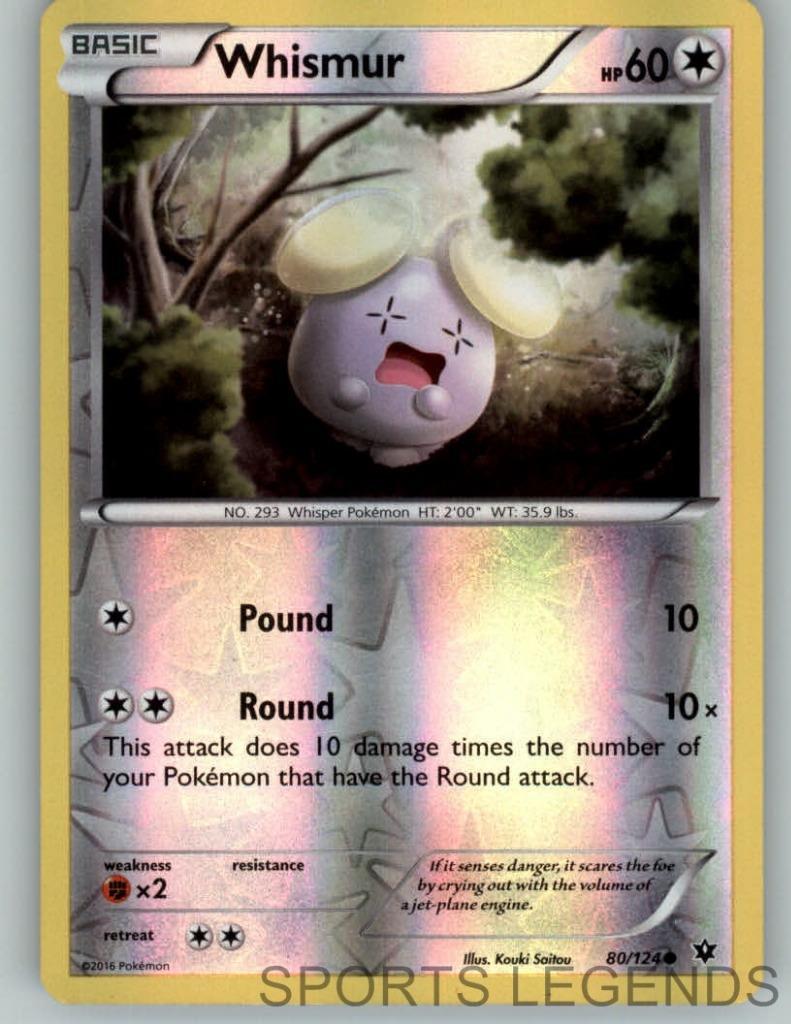 2016 pokemon Fates Collide reverse holo Whismur 80/124