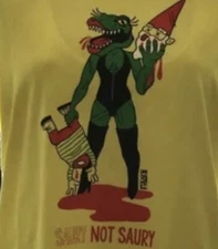 Freaker - Saury not Saury XL Men’s Yellow Short Sleeved T-Shirt