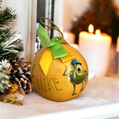 Disney Ornament Mike Wazowski Monsters Inc. Pixar. Yellow Ball Bulb. A+ Conditio