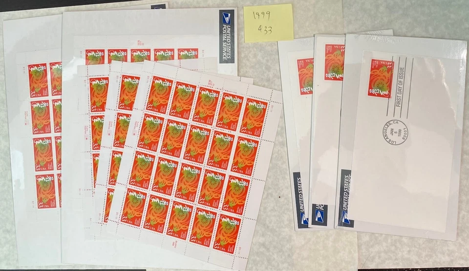 US Stamps Lunar New Year 1998/1999/2000/2001/2003/2005 Chinese Zodiacs 21 Sheets - Image 4 of 4