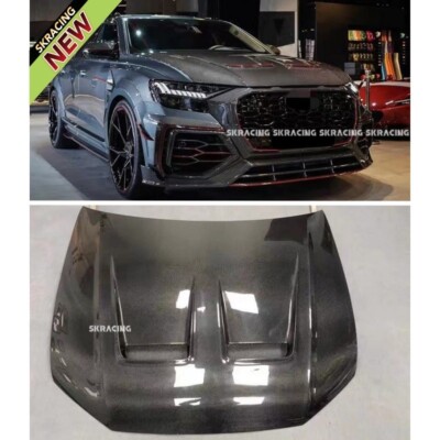 For Audi Q8 SQ8 RSQ8 19-23 Real Carbon Fiber Body Front Vent Hoods Panels Trims