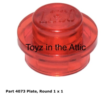 #ad Lego 1x 4073 Trans Red Plate Round 1 x 1 2 on Sprue 6827 $2.84