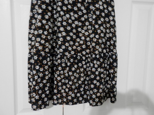 NWOT Sonoma Black Floral Tiered Sleeveless Dress Sundress w Pockets Sz Small - Picture 3 of 5