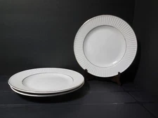 Set of 3 GIBSON CLAREMONT GOLD 10 5/8" Dinner Plates (J16)