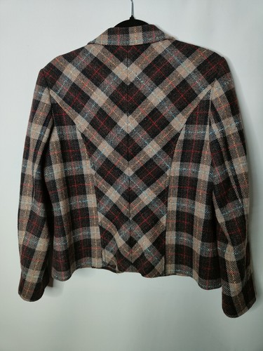 SYM Schottenkaro Sakko Gr. 16 Schurwollmischung Taschen Blazer Country kariert - Bild 2 von 9