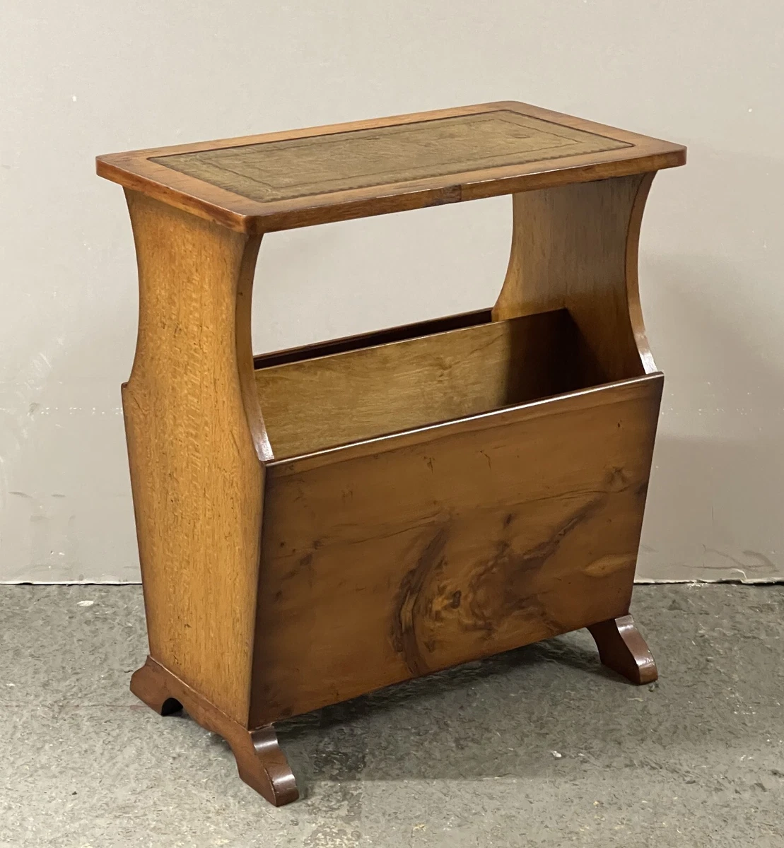 Vintage wood side table cheap with magazine rack