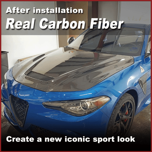 For Alfa Romeo Giulia 2017-20 Carbon Fiber Front Bonnet Engine Bumper Lid Cover - Picture 5 of 15