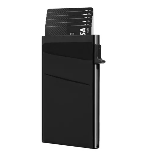 Slim Mens Card Holder Metal RFID Blocking Minimalist Pop Up Wallet for Men - Picture 7 of 9