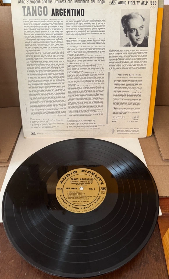 TANGO ARGENTINO-ATILIO STAMPONE ORCH. AFLP-1880-HI-FI-EXCELLENT - Image 2 of 2