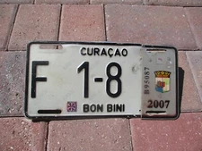 Curacao 2007 license plate  #  F   1-8