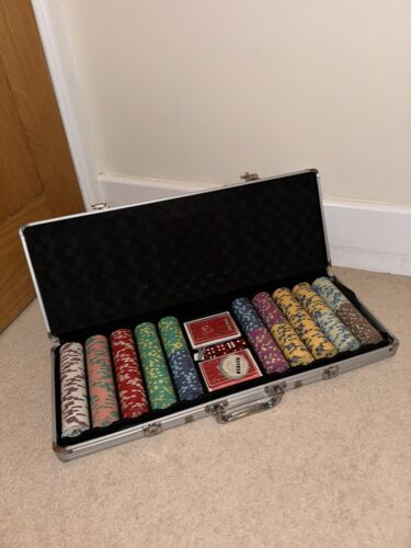 Lucky Dragon rzadki 500-częściowy ceramiczny zestaw żetonów do pokera - Zdjęcie 1 z 9