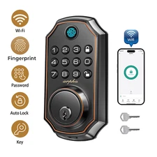 ARPHA Wi-Fi Fingerprint Smart Door Lock Keyless Entry Keypad Deadbolt APP D280W