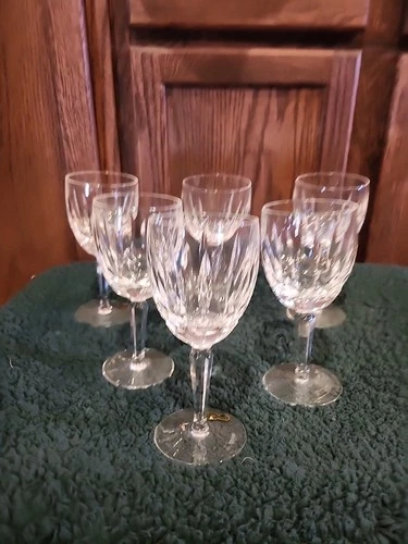 6 VINTAGE WATERFORD CRYSTAL KILDARE WINE HOCK GLASSES