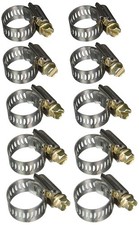 SS Hose Clamp Worm-Drive SAE Size 6 7/16in-25/32in Dia 1/2in B&W-  10/Pk