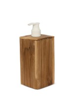 Hand Carved Wooden Soap Dispenser   Square Lotion Pump for Bathroom or Kitchen