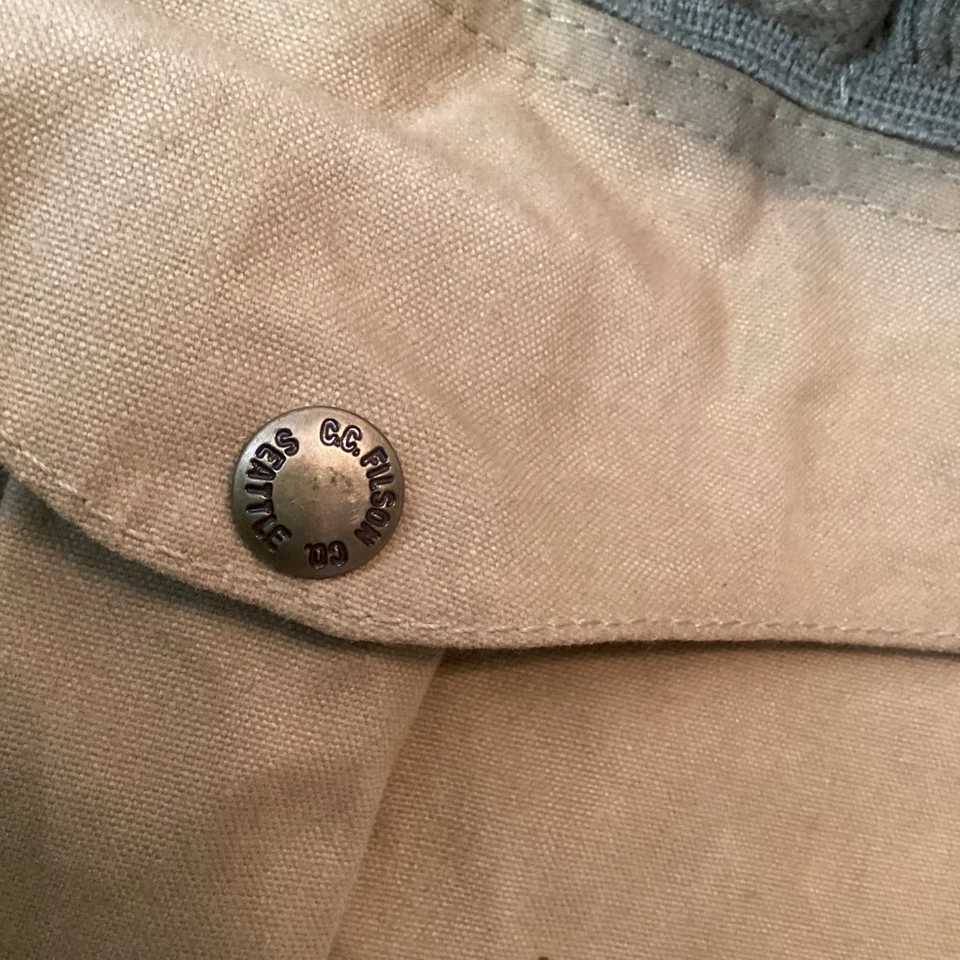 VTG Filson Dry Finish Tin Cloth Upland Hunting Vest Men's Large Bird Duck - Image 4 of 4