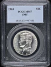 1965 50C SMS Kennedy Half Dollar - Type 2 Silver Clad PCGS SP67