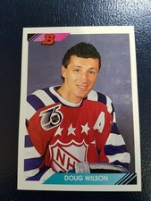 Doug Wilson San Jose Sharks 1992 Bowman #219 No Foil ERROR RARE ODD