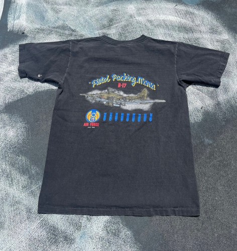Vintage Pistol Packing Mama Air Force Test Pilot Tee Shirt Single Stitch Oneita