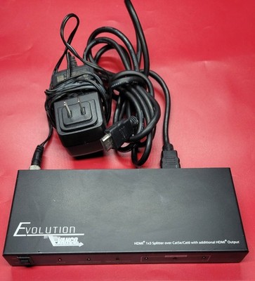 Evolution EVSP1013 HMDI 1x3 Splitter over CAT5e/CAT6 Power Cable with HMDI Cord
