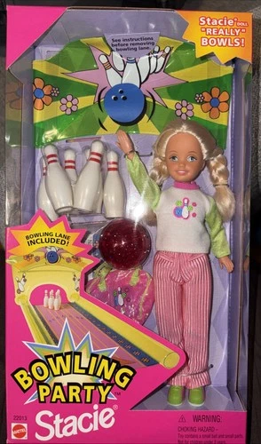 Bowling Party Stacie Doll Really Bowls Mattel 1998 #22013. Vintage NRFB NIB