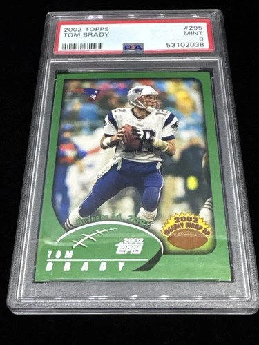 2002 Topps Tom Brady Weekly Wrap Up #295 PSA 9 MINT