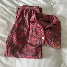 Lauren Ralph Lauren Paisley Pajama Set Women s Small Red Lounge Sleepwear EUC