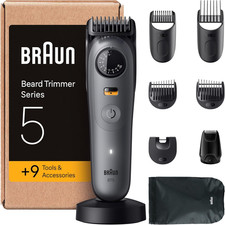 Braun Barttrimmer Series 5, Elektrischer Bartschneider Herren Mit 9 Zubehörteile