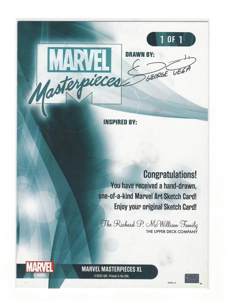 2023 Marvel Masterpieces XL Sketch Original X-men Team by George Vega BIG 2024 - Image 2 of 3