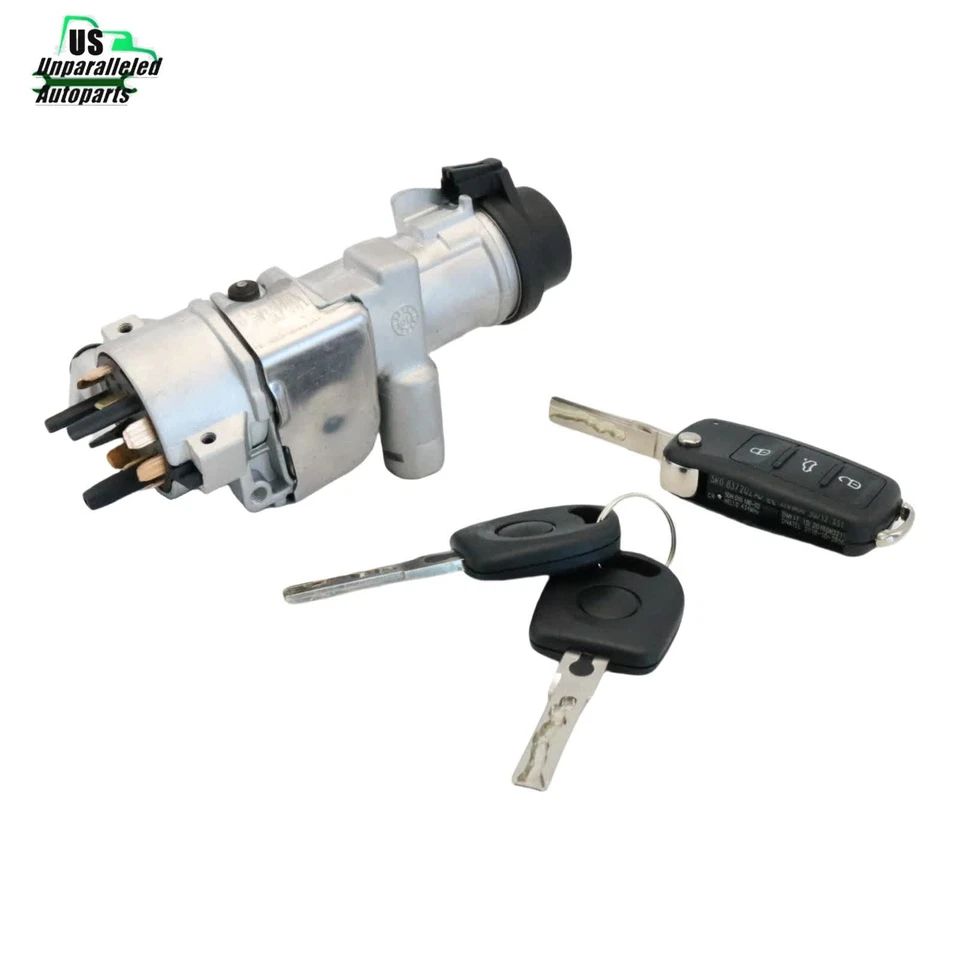 Ignition Lock Cylinder Assembly W/ Key Shells for Audi A4 A6 A8 /Quattro - Image 2 of 4