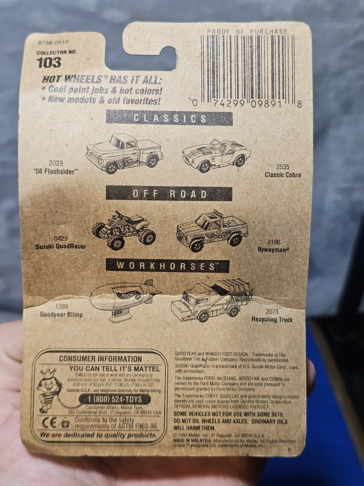 #103 BLUE CARD RANGE ROVER HOT WHEELS RARE NEW 1991 - Image 4 of 4