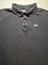 Lacoste Mens Black Cotton Short Sleeve Polo Shirt Size 6 Preppy Casual