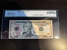 DBR 2004-A $10 FRN Atlanta Fr. 2039-F Legacy 64 PPQ Low Serial GF00003105A