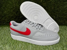 Size 9.5 - Nike Court Vision Next Nature Low Wolf Grey University Red