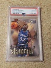 🏀1996 METAL STEEL SLAMMIN' #8 SHAQUILLE O'NEAL PSA 8 NM-MT