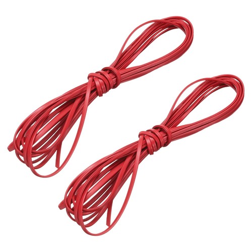 2 Bundles Flat Leather Cord, 5.5 Yards 4mm Leather Craft Lace Strip, Bright Red - Picture 1 of 6