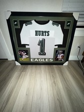 Jalen Hurts Framed Autographed Jersey w/ Photos Philadelphia Eagles