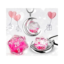 Valentine's Snowglobe D20 Necklace