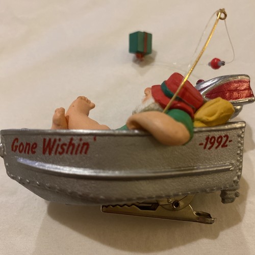 Hallmark Andenken Ornament 1992 "Gone Wishin" mit Santa Angeln Neu in Box - Bild 5 von 11