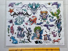 Art Tattoo Flash Sheet 2004 Harley Sparks /T263